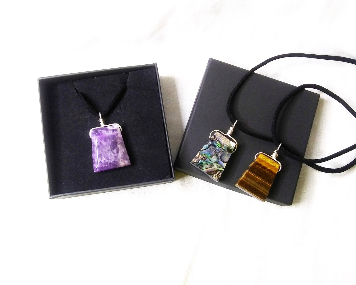Large gemstone pendant chokers
