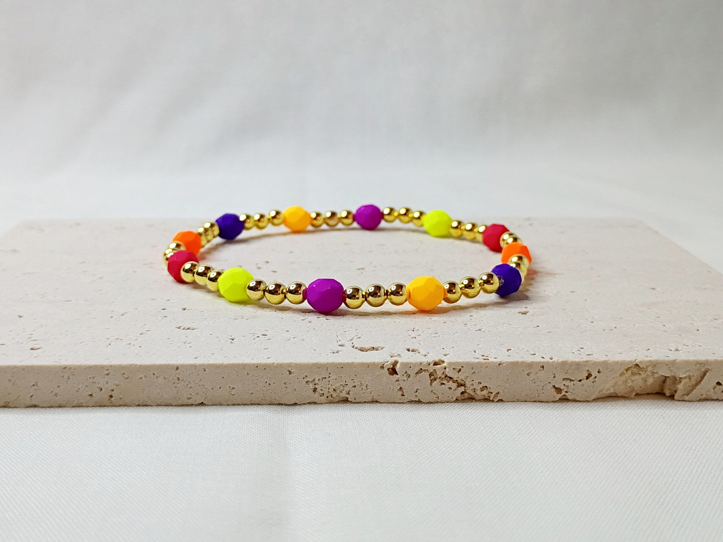 colorful glass bead bracelet, handmade jewelry, bright beaded bracelet, trendy stack bracelet, urban chic accessories