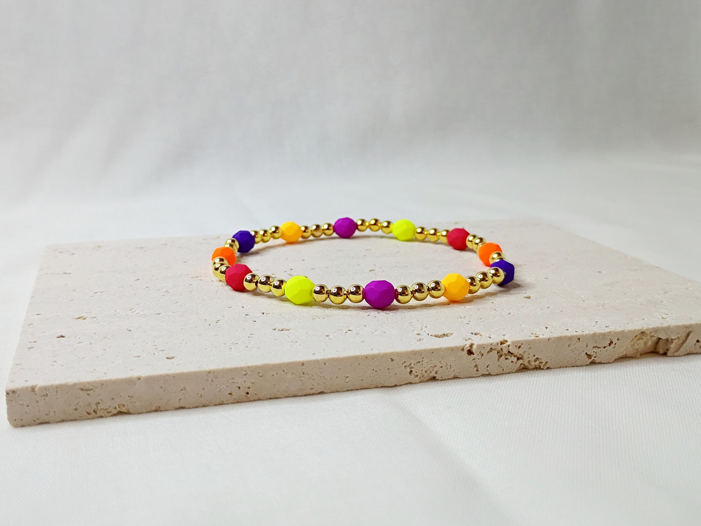 colorful glass bead bracelet, handmade jewelry, bright beaded bracelet, trendy stack bracelet, urban chic accessories