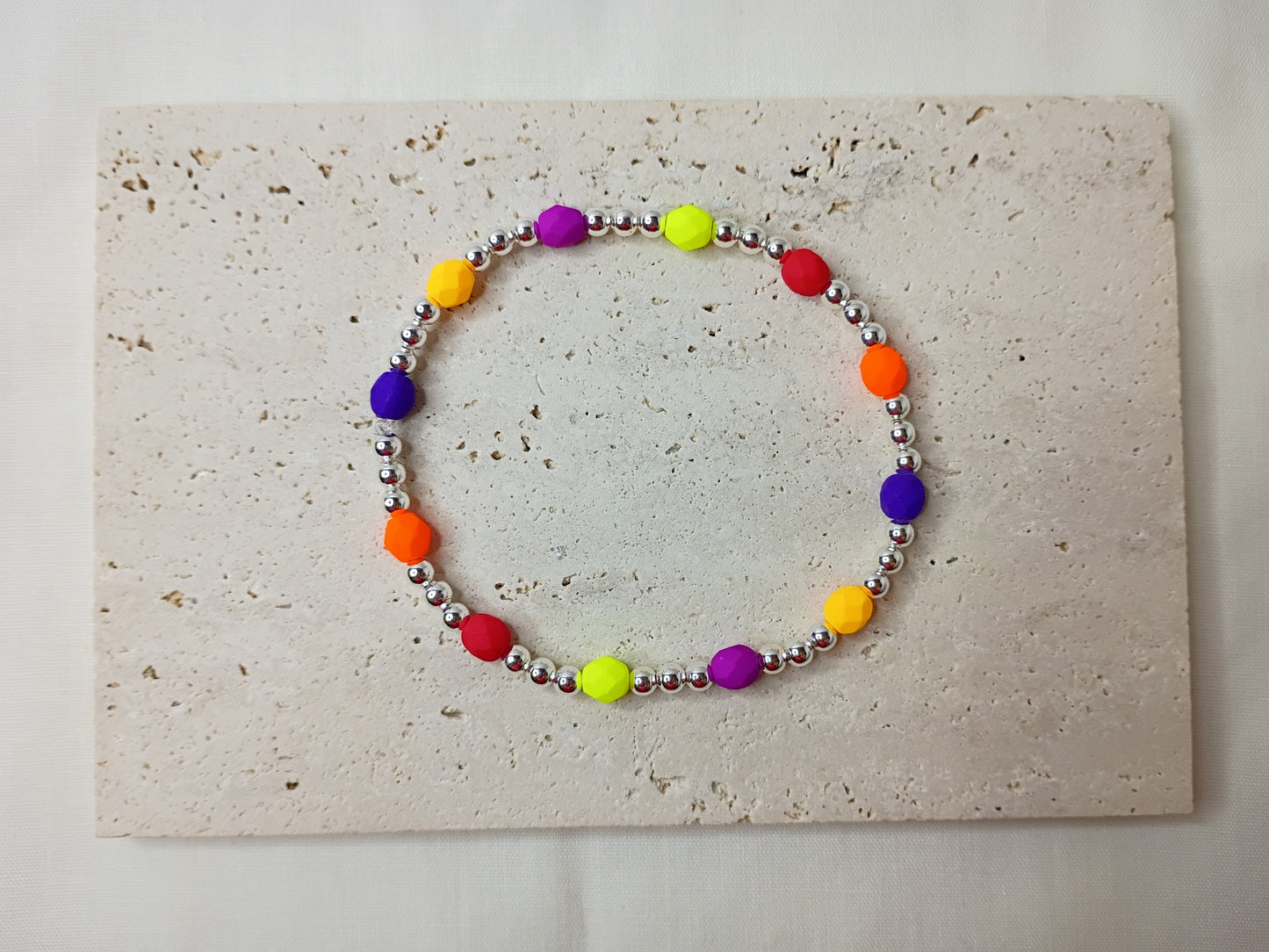 colorful glass bead bracelet, handmade jewelry, bright beaded bracelet, trendy stack bracelet, urban chic accessories
