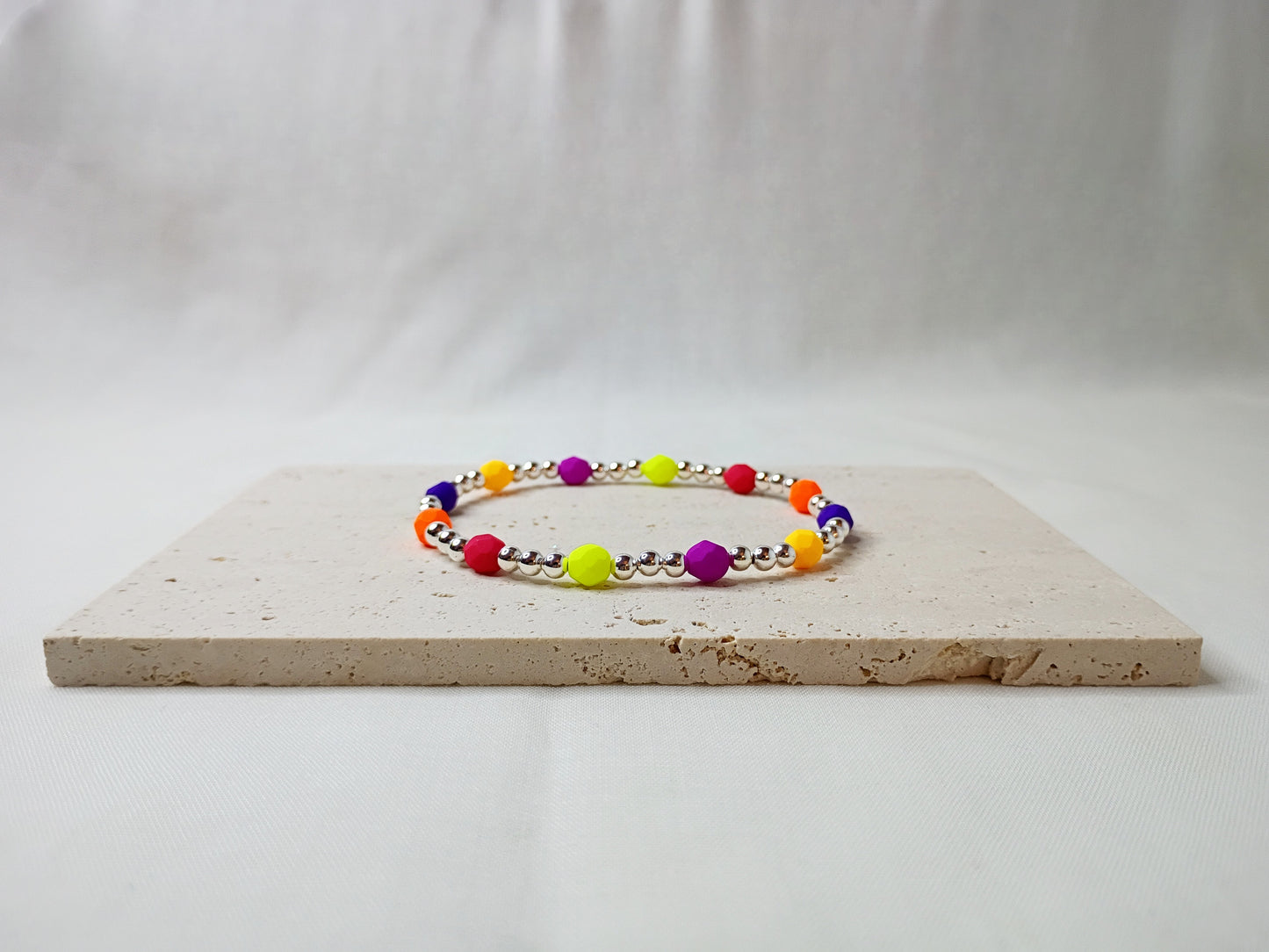 colorful glass bead bracelet, handmade jewelry, bright beaded bracelet, trendy stack bracelet, urban chic accessories
