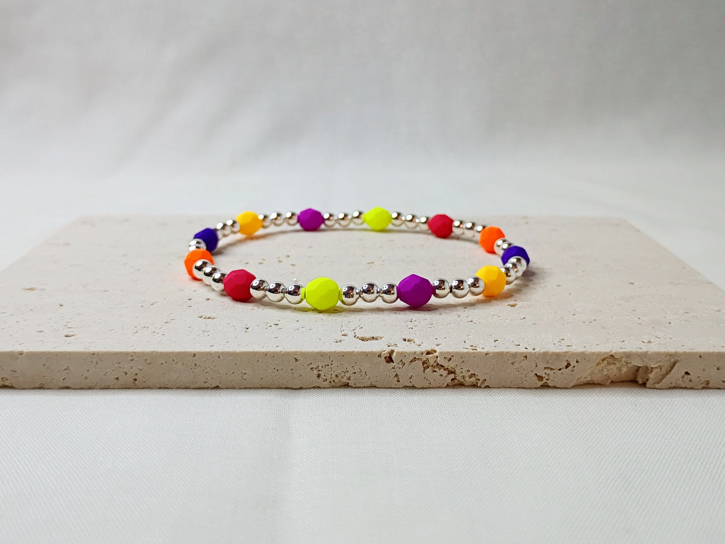 colorful glass bead bracelet, handmade jewelry, bright beaded bracelet, trendy stack bracelet, urban chic accessories