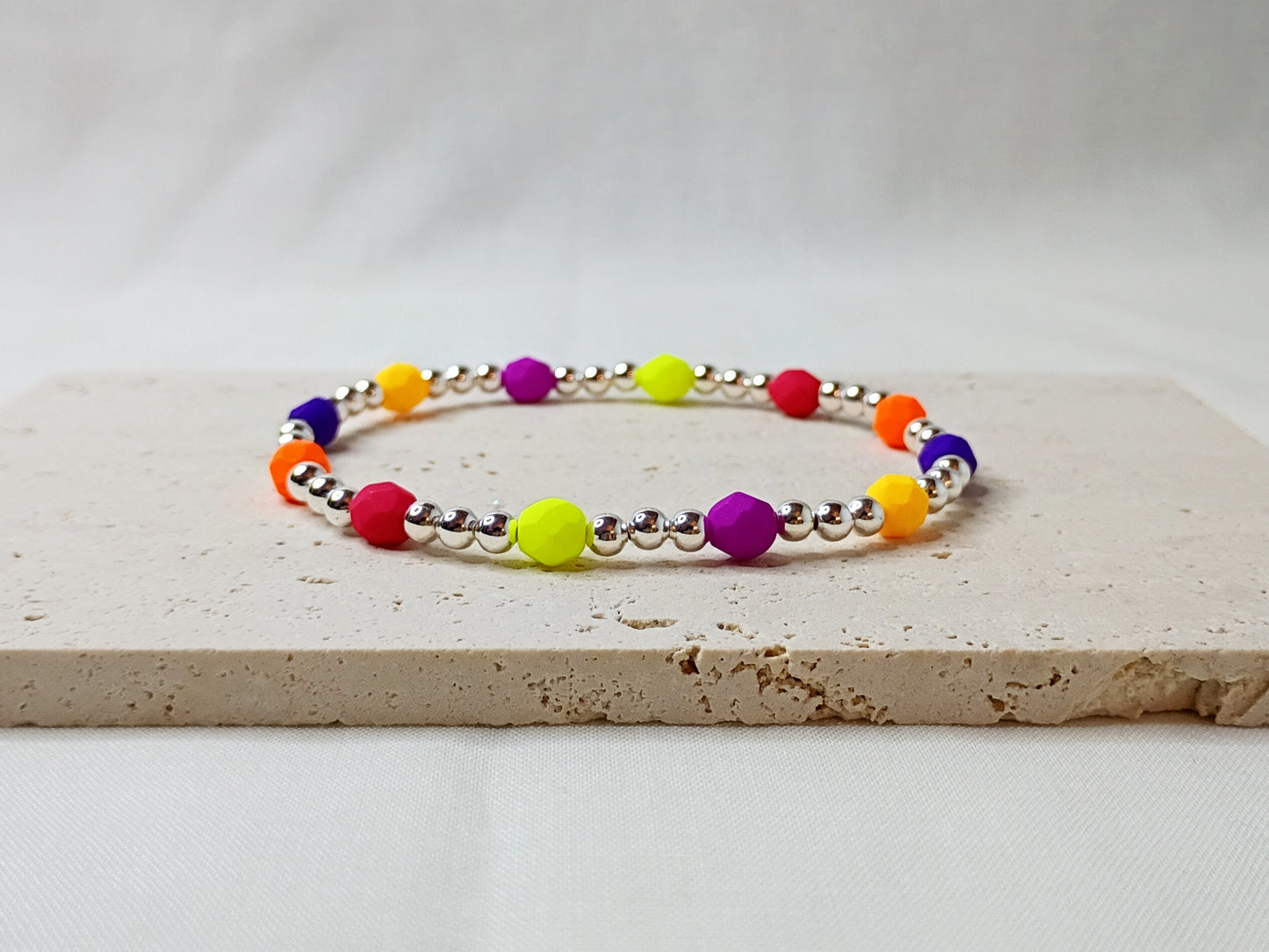 colorful glass bead bracelet, handmade jewelry, bright beaded bracelet, trendy stack bracelet, urban chic accessories