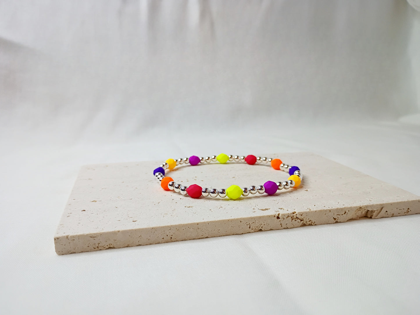 colorful glass bead bracelet, handmade jewelry, bright beaded bracelet, trendy stack bracelet, urban chic accessories