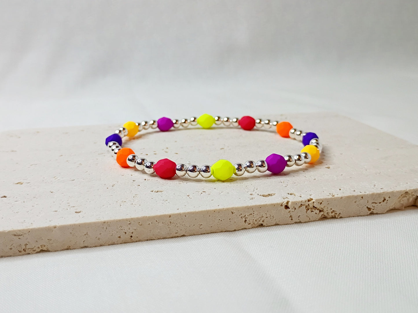 colorful glass bead bracelet, handmade jewelry, bright beaded bracelet, trendy stack bracelet, urban chic accessories