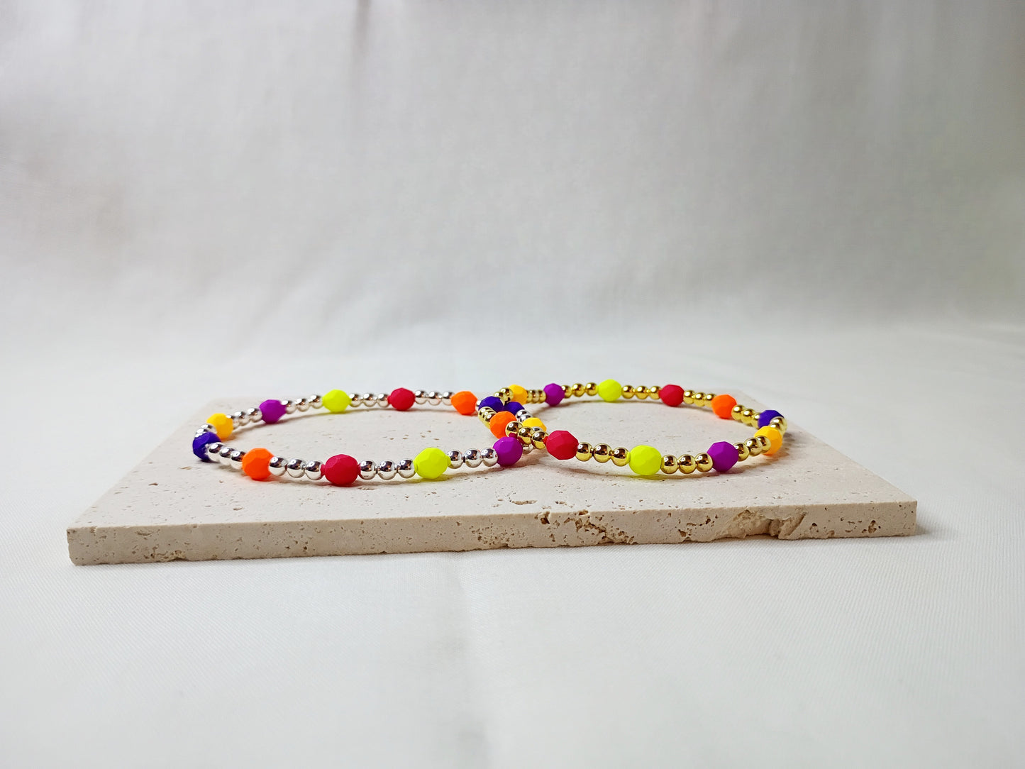 colorful glass bead bracelet, handmade jewelry, bright beaded bracelet, trendy stack bracelet, urban chic accessories