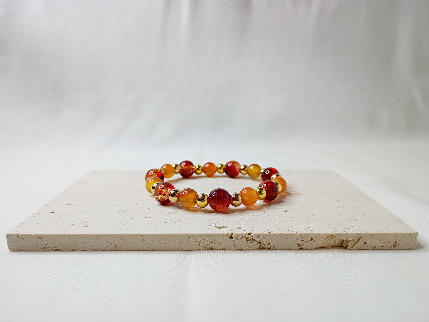 carnelian bracelet, gemstone jewelry, fire-inspired bracelet, handmade beaded jewelry, bold statement bracelet