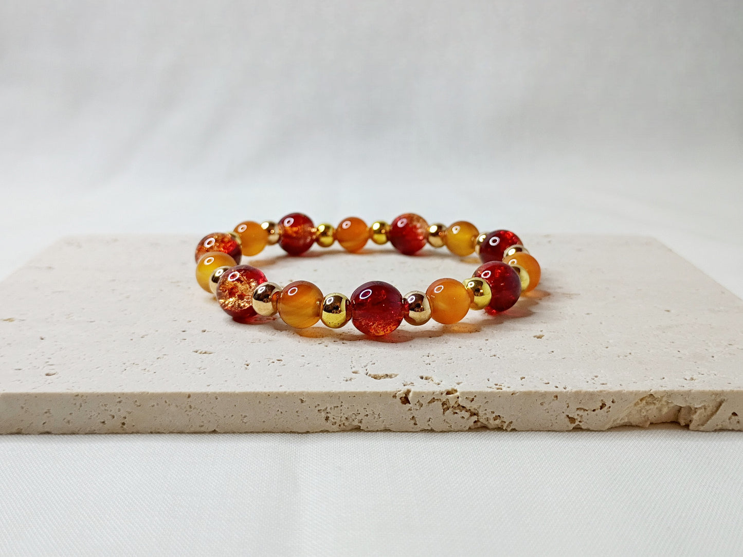 carnelian bracelet, gemstone jewelry, fire-inspired bracelet, handmade beaded jewelry, bold statement bracelet
