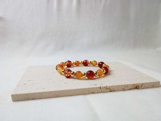carnelian bracelet, gemstone jewelry, fire-inspired bracelet, handmade beaded jewelry, bold statement bracelet
