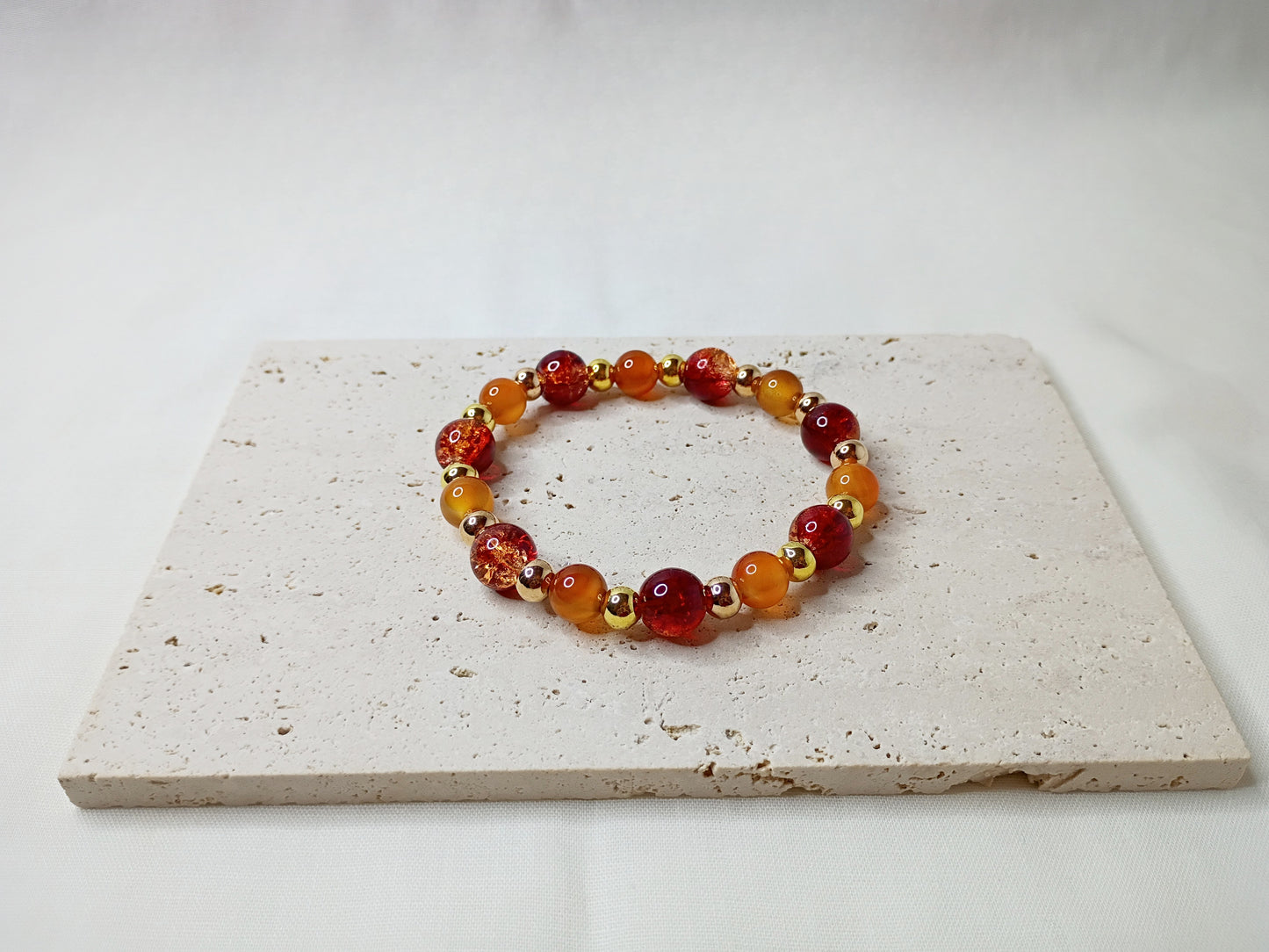 carnelian bracelet, gemstone jewelry, fire-inspired bracelet, handmade beaded jewelry, bold statement bracelet