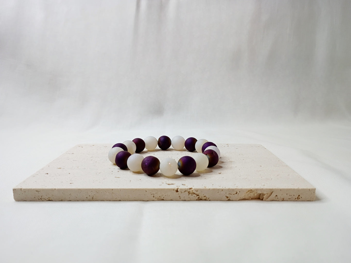 druzy quartz bracelet, gemstone jewelry, handmade beaded bracelet, purple beaded bracelet, spiritual jewelry