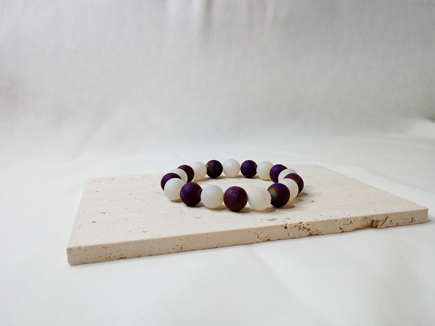 druzy quartz bracelet, gemstone jewelry, handmade beaded bracelet, purple beaded bracelet, spiritual jewelry