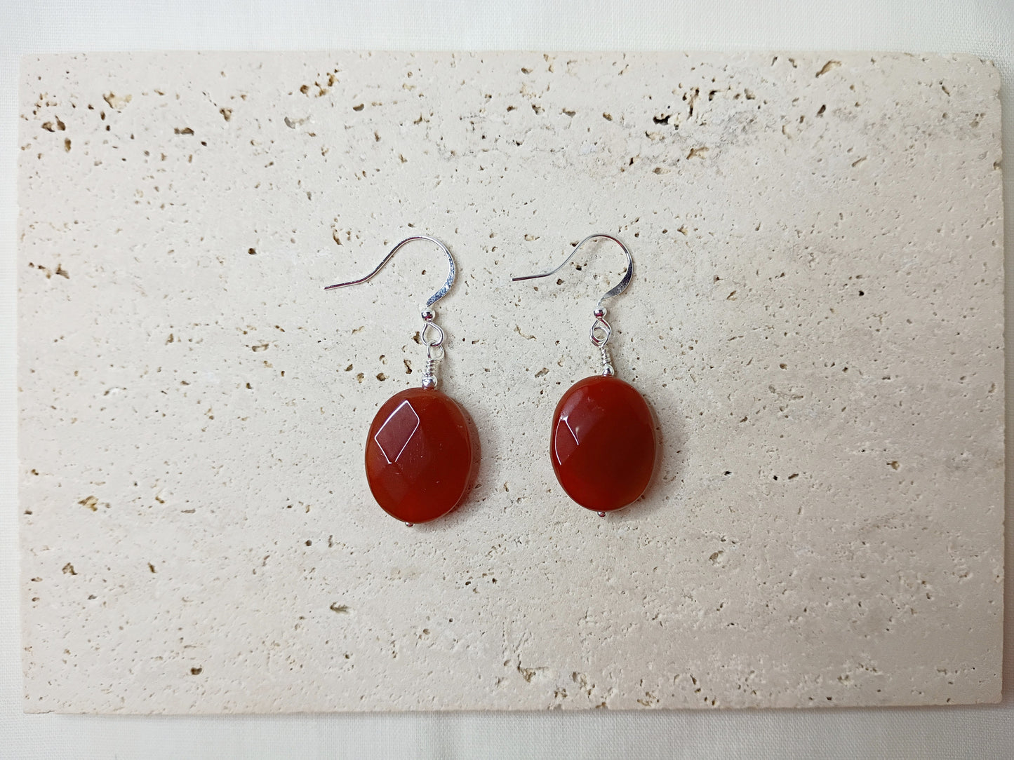 carnelian earrings, gemstone jewelry, handmade statement earrings, orange gemstone earrings, silver and carnelian jewelry