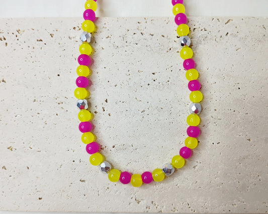 colorful choker necklace, handmade beaded choker, bright jewelry, statement necklace, trendy beaded jewelry