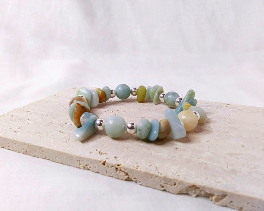 amazonite bracelet, gemstone bracelet, amazonite jewelry, crystal bracelet, beaded bracelet, stretch bracelet, amazonite crystal, crystal bracelets, gift for her