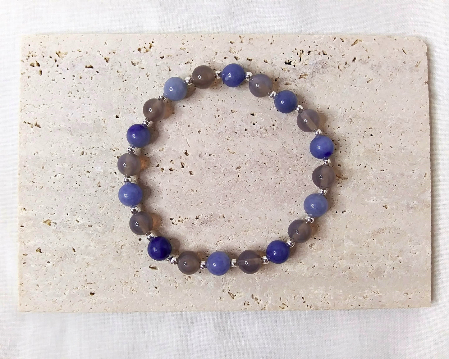 blue sea glass bracelet, sea blue, blue sea, gemstone bracelet, blue bracelet