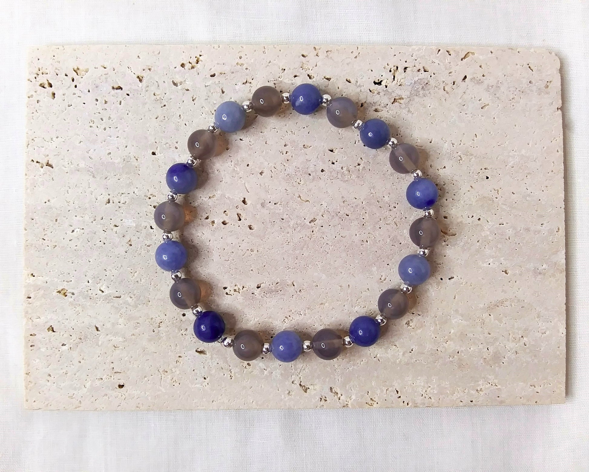 blue sea glass bracelet, sea blue, blue sea, gemstone bracelet, blue bracelet
