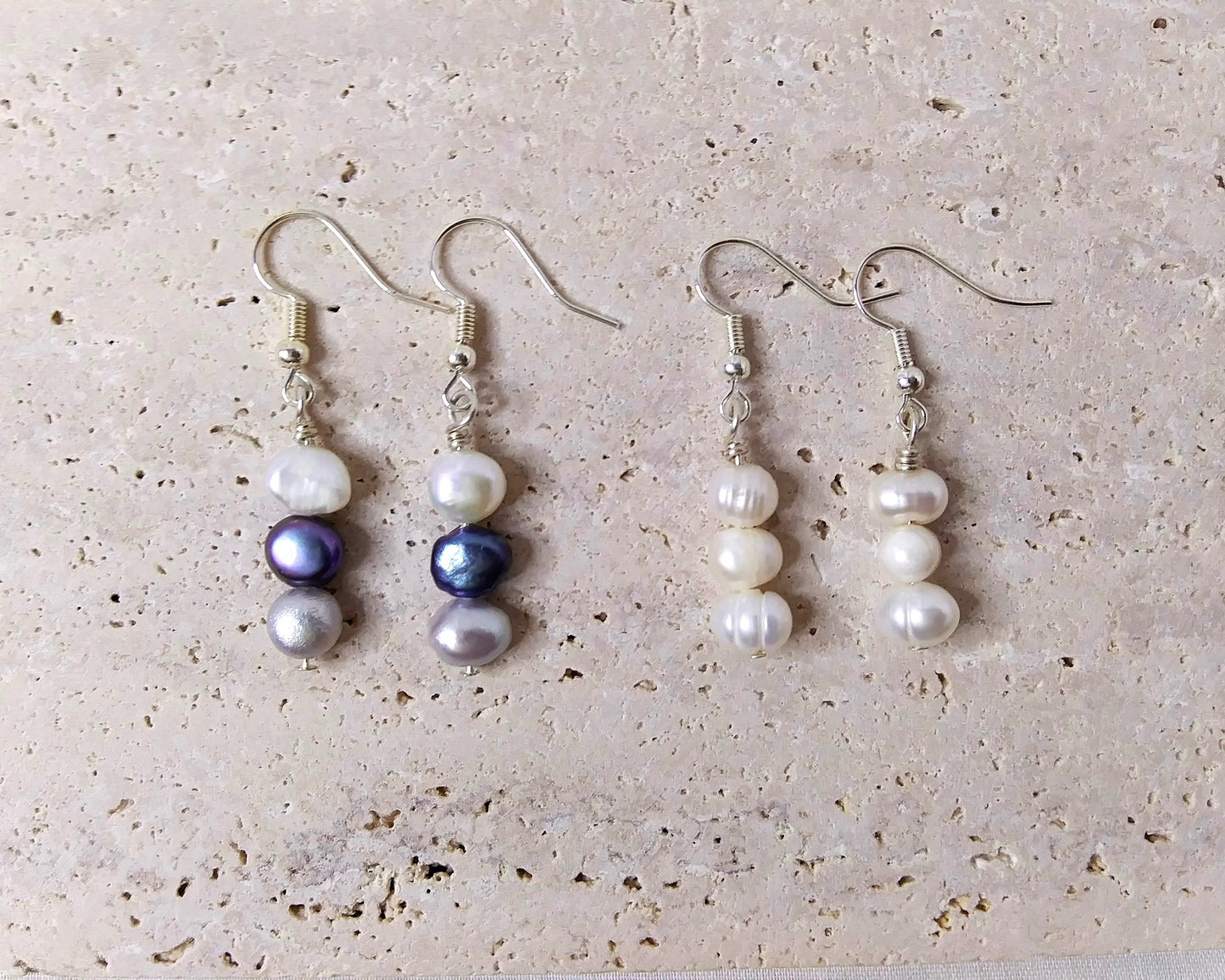 Small Freshwater Pearl Silver Earrings