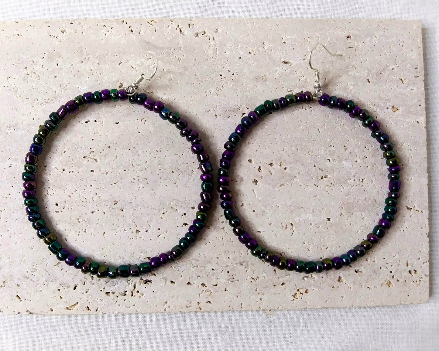 Hoop Earring, Colorful Hoop Earrings, Silver Hoop Earrings