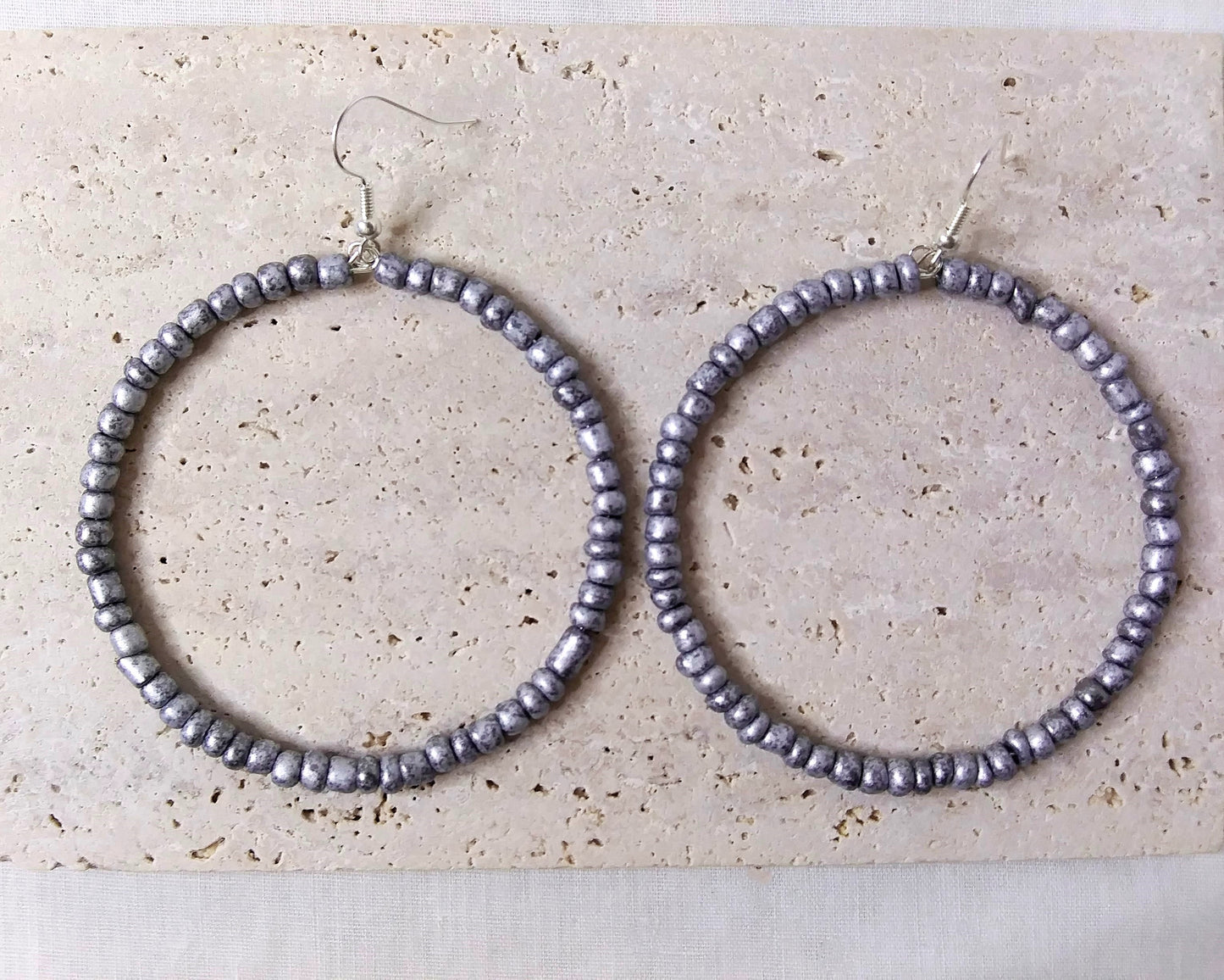 Hoop Earring, Colorful Hoop Earrings, Silver Hoop Earrings