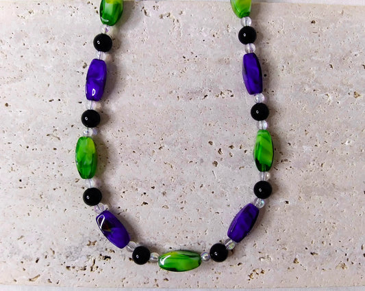 colorful choker, colorful beaded choker, colorful choker necklace, colorful beads choker, cute choker