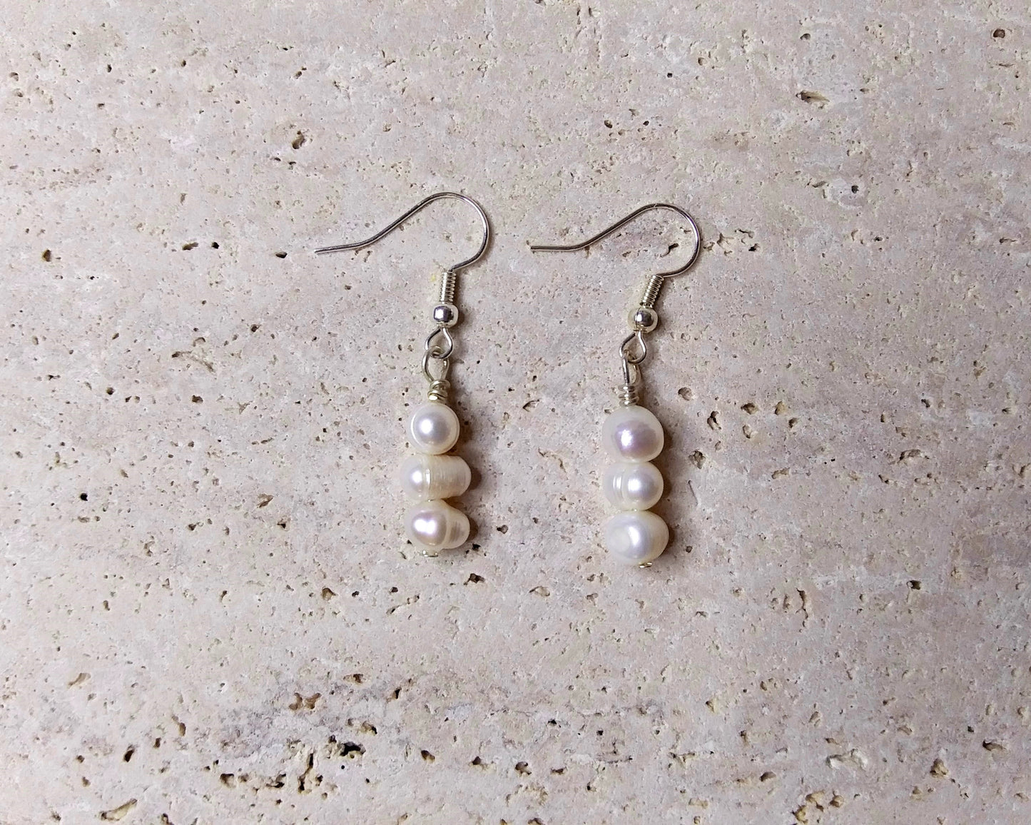 Small Freshwater Pearl Silver Earrings