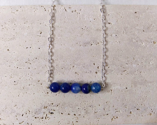 gemstone pendant silver chain choker with extender