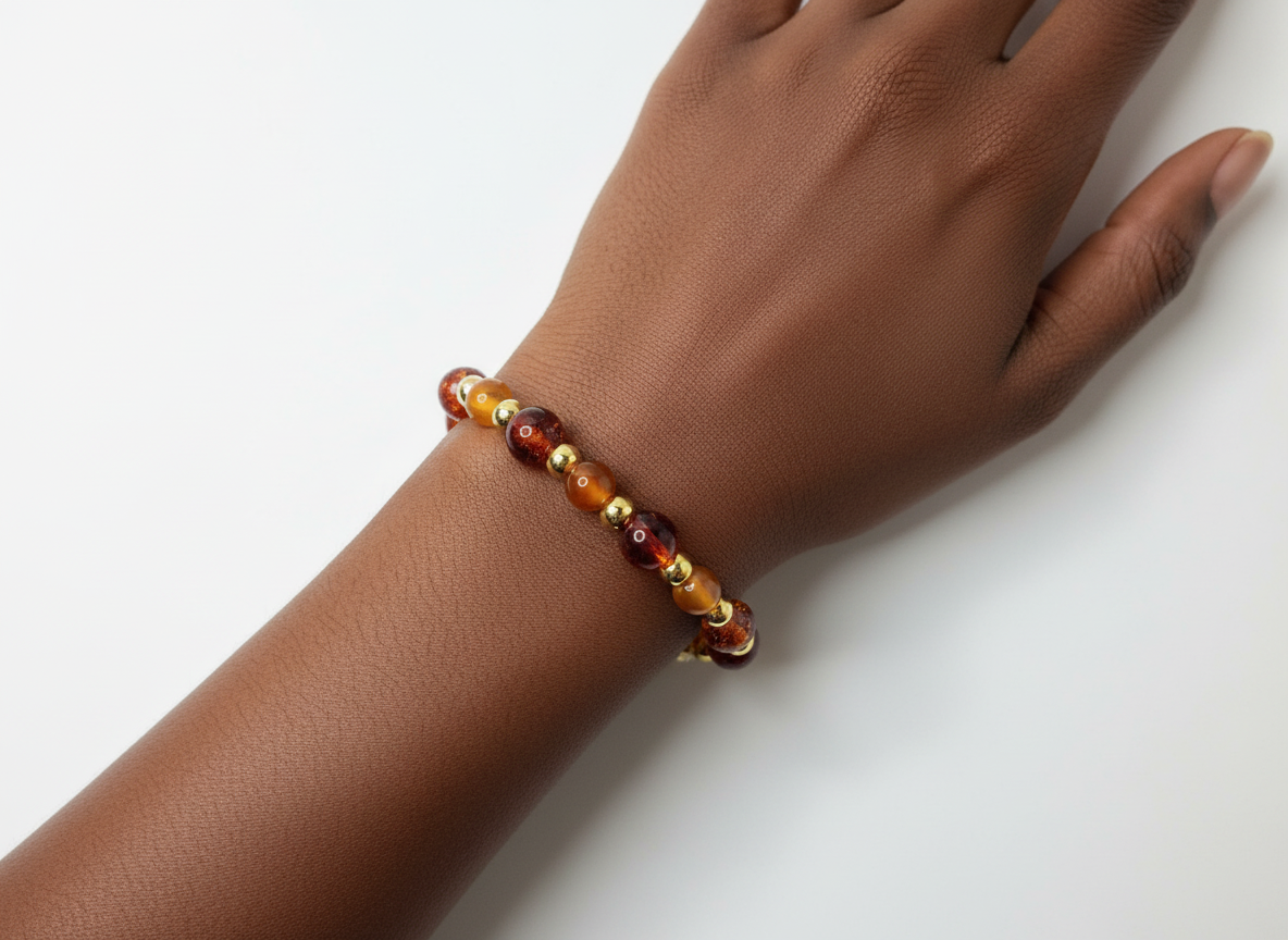 Chunky Marble Bracelets In Red and Black 