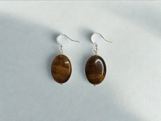 Oval Tiger's Eye Earrings