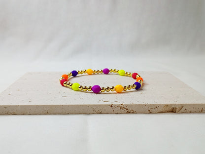 colorful glass bead bracelet, handmade jewelry, bright beaded bracelet, trendy stack bracelet, urban chic accessories