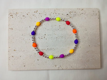 colorful glass bead bracelet, handmade jewelry, bright beaded bracelet, trendy stack bracelet, urban chic accessories