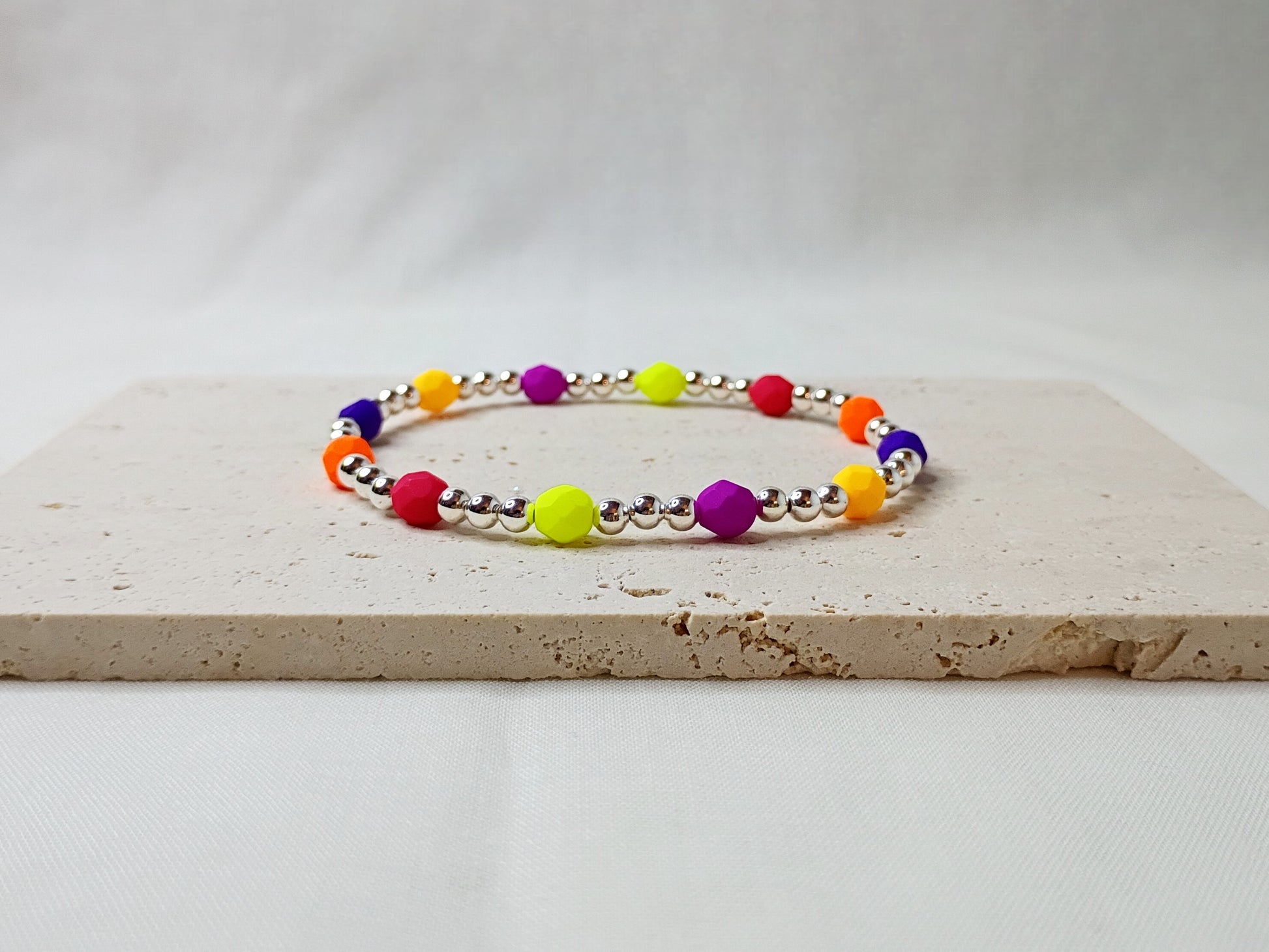 colorful glass bead bracelet, handmade jewelry, bright beaded bracelet, trendy stack bracelet, urban chic accessories