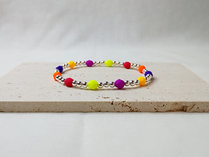 colorful glass bead bracelet, handmade jewelry, bright beaded bracelet, trendy stack bracelet, urban chic accessories