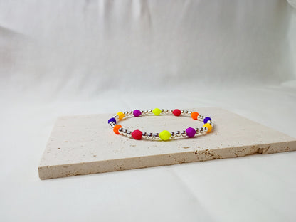 colorful glass bead bracelet, handmade jewelry, bright beaded bracelet, trendy stack bracelet, urban chic accessories