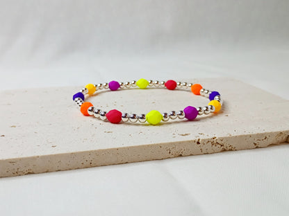 colorful glass bead bracelet, handmade jewelry, bright beaded bracelet, trendy stack bracelet, urban chic accessories