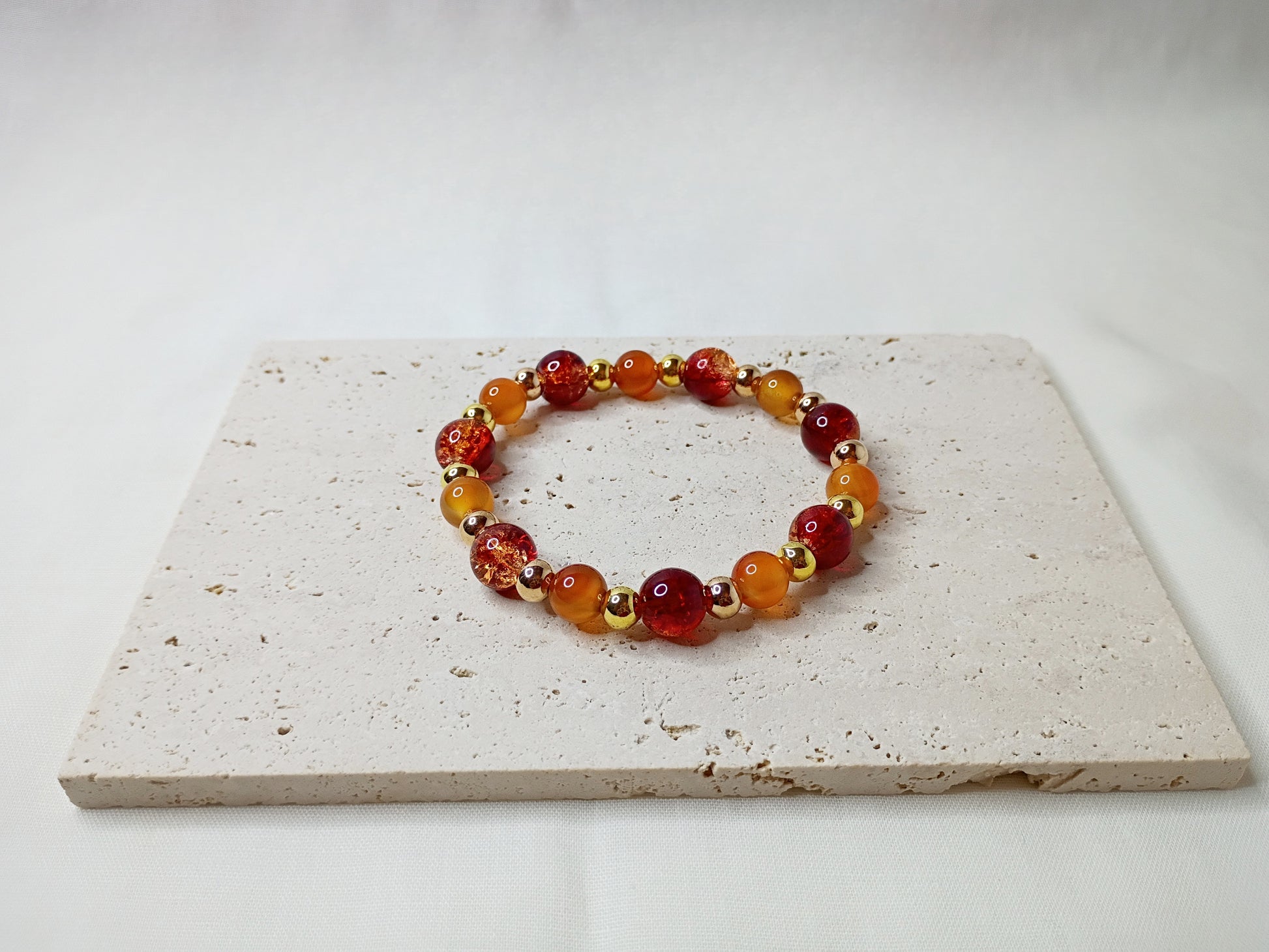 carnelian bracelet, gemstone jewelry, fire-inspired bracelet, handmade beaded jewelry, bold statement bracelet