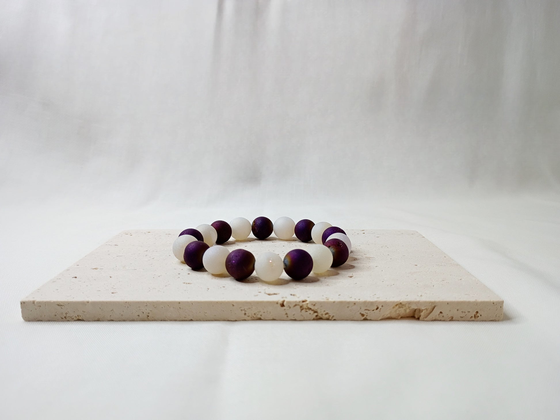 druzy quartz bracelet, gemstone jewelry, handmade beaded bracelet, purple beaded bracelet, spiritual jewelry