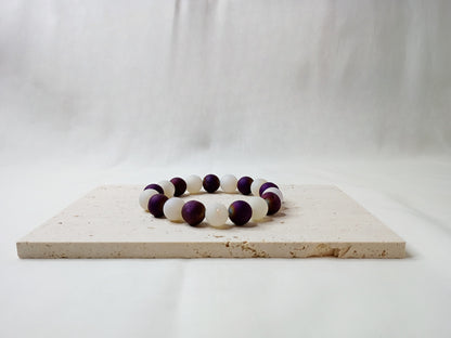 druzy quartz bracelet, gemstone jewelry, handmade beaded bracelet, purple beaded bracelet, spiritual jewelry