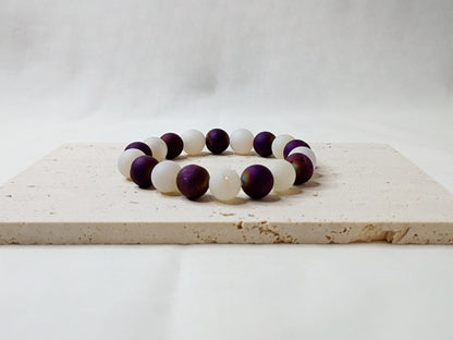 druzy quartz bracelet, gemstone jewelry, handmade beaded bracelet, purple beaded bracelet, spiritual jewelry