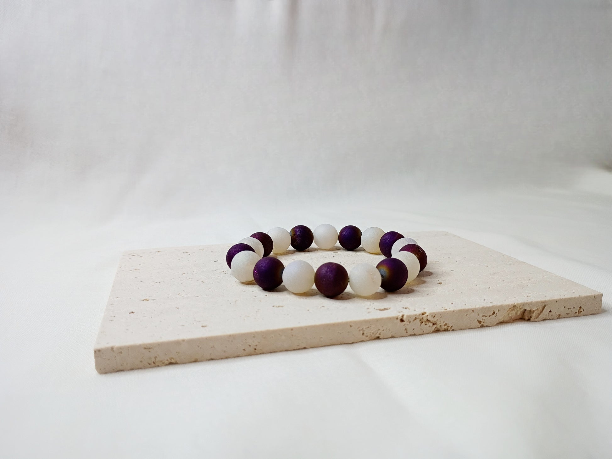 druzy quartz bracelet, gemstone jewelry, handmade beaded bracelet, purple beaded bracelet, spiritual jewelry