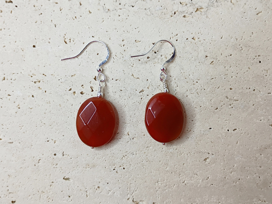 carnelian earrings, gemstone jewelry, handmade statement earrings, orange gemstone earrings, silver and carnelian jewelry