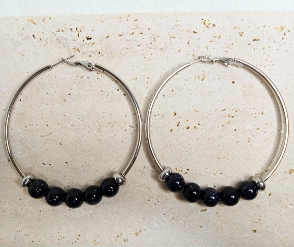 Gemstone Hoop Earrings