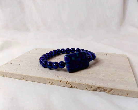Blue Bracelet, Stretch Bracelet, Stackable Bracelet