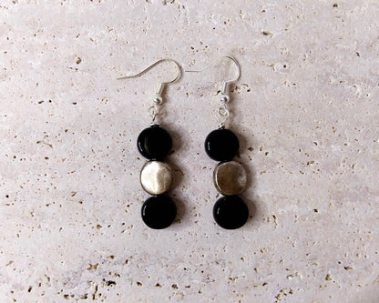 silver coins, coins silver, minimalist earrings, silver coin earrings, circle earrings, silver disc earrings