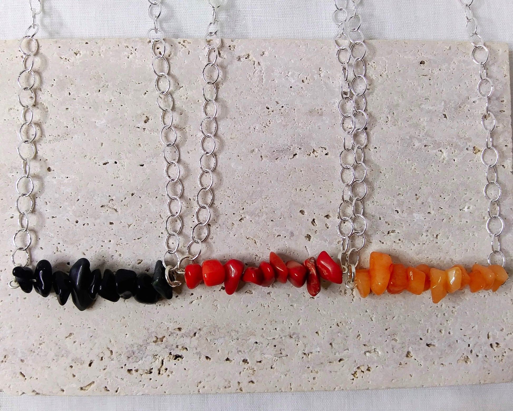 Gemstone Necklace, Silver Necklace