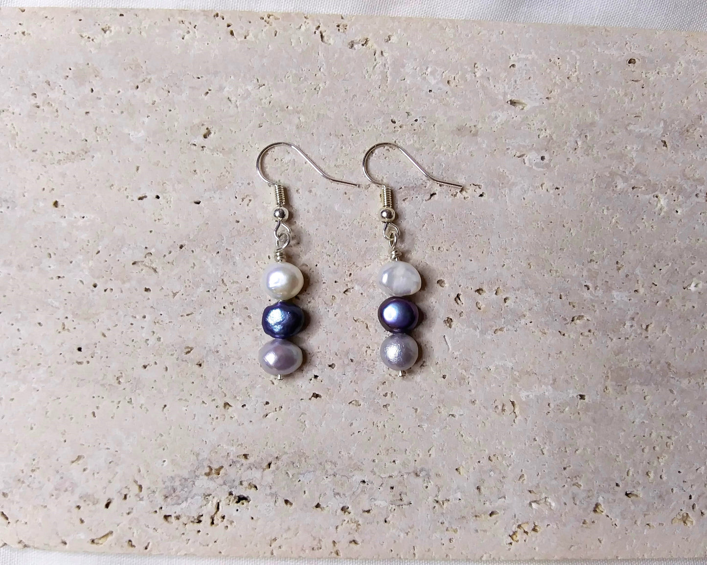 Small Freshwater Pearl Silver Earrings