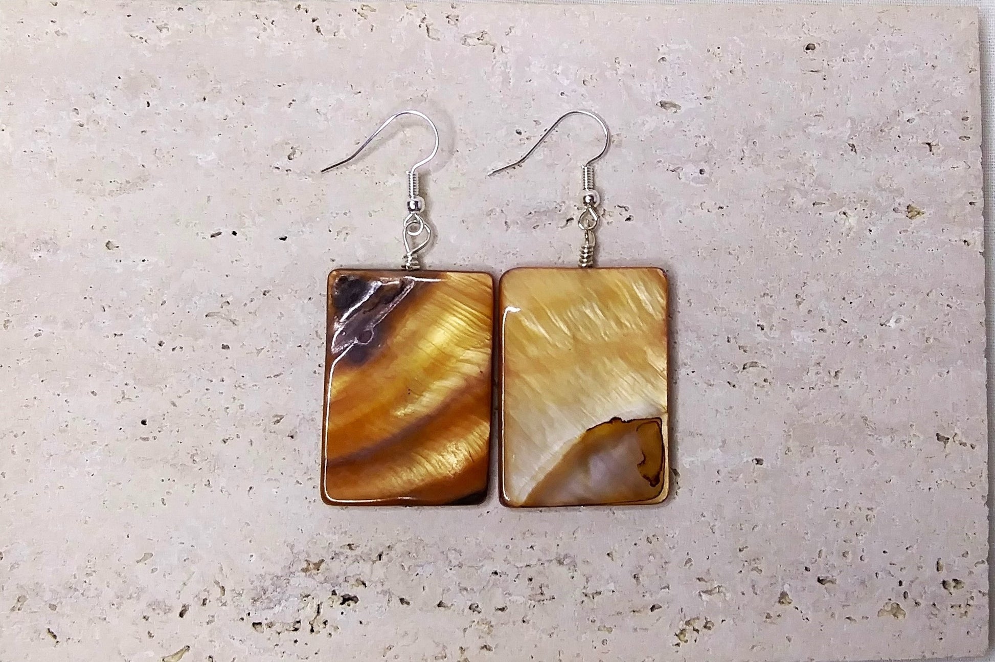 Rectangle Dyed Shell beads earrings