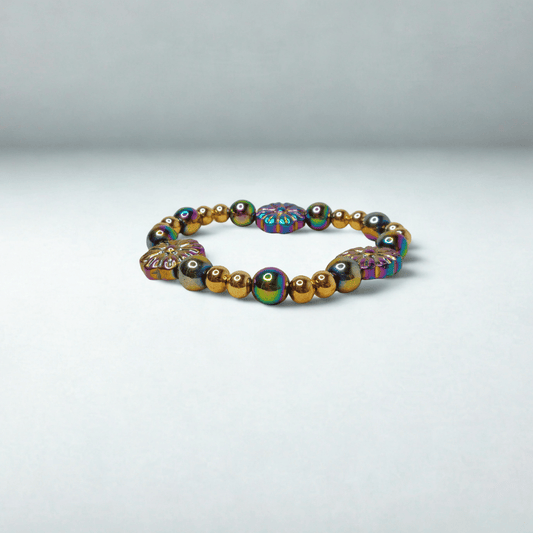 Metallic Flower Bracelet