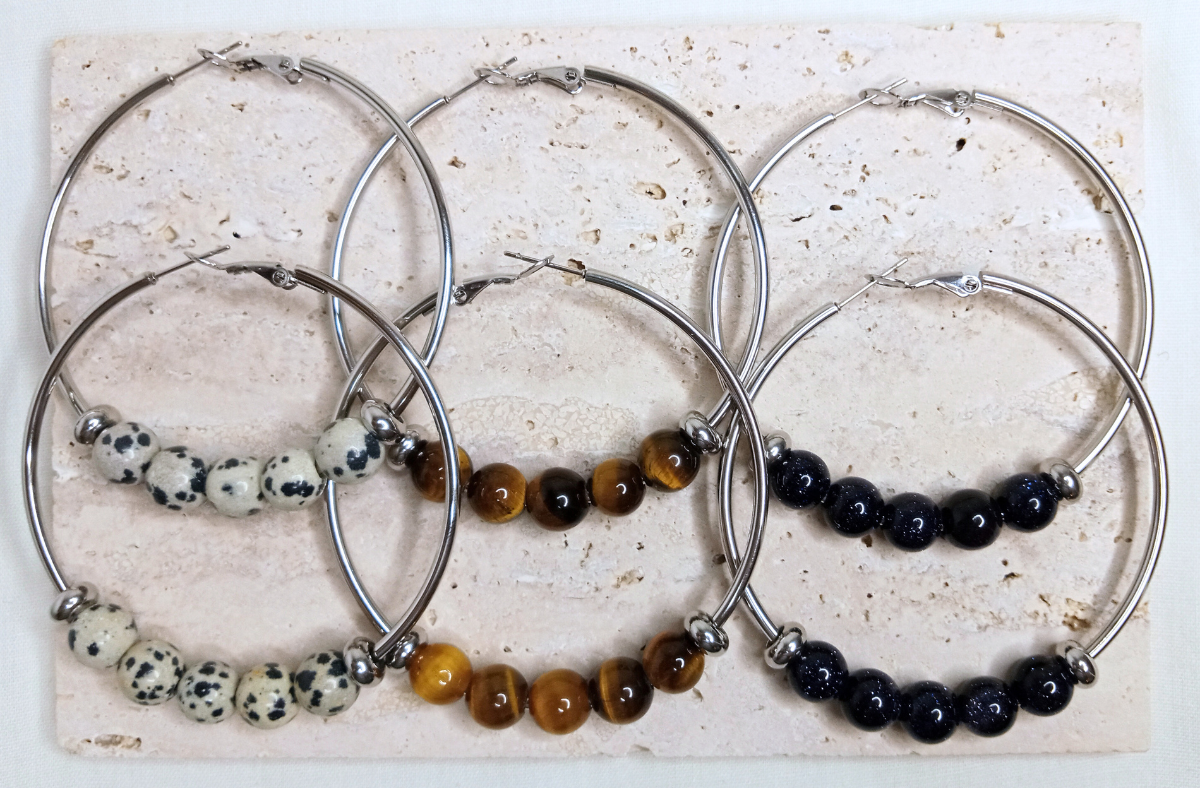 Gemstone Hoop Earrings