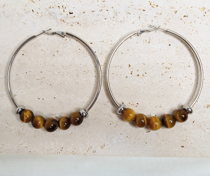 Gemstone Hoop Earrings